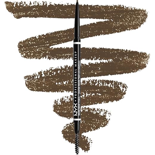 NYX Professional Makeup Lápiz de cejas perfectas Micro Brow Pencil, Dos lados: cepillo espiral y lápiz de cejas automático, Fórmula vegana, Tono: Ash Brown