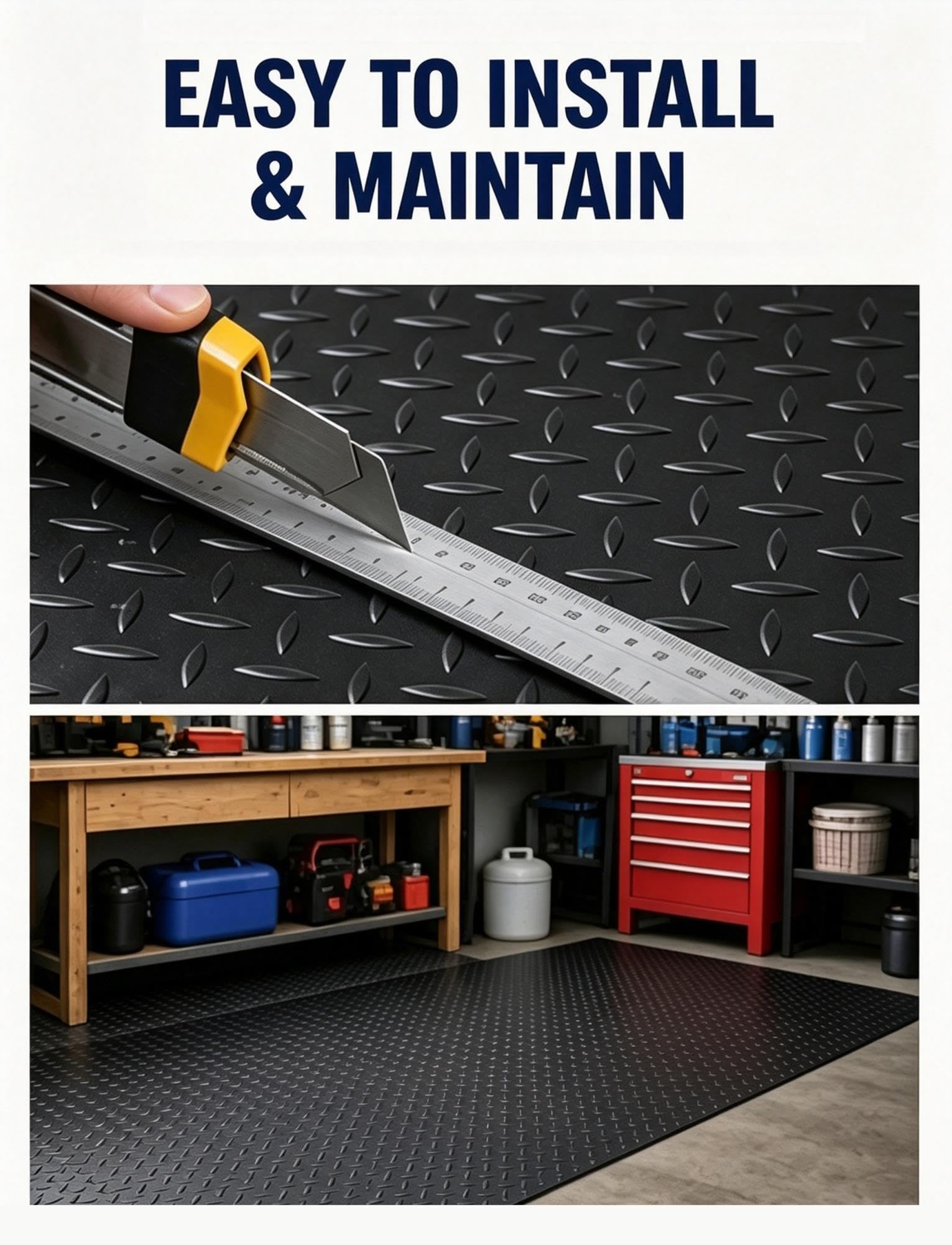 Tapis caoutchouc en rouleau 5 mm, motif damier, tapis isolant électrique