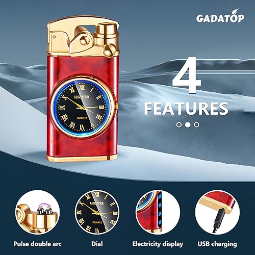 Vista 68 de GADATOP Encendedor eléctrico recargable, encendedor creativo personalizado por USB, encendedor mecedor, resistente al viento, encendedor sin llama