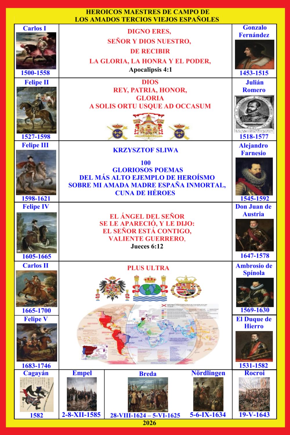100 gloriosos poemas del más alto ejemplo de heroísmo sobre mi amada madre España inmortal, cuna de héroes