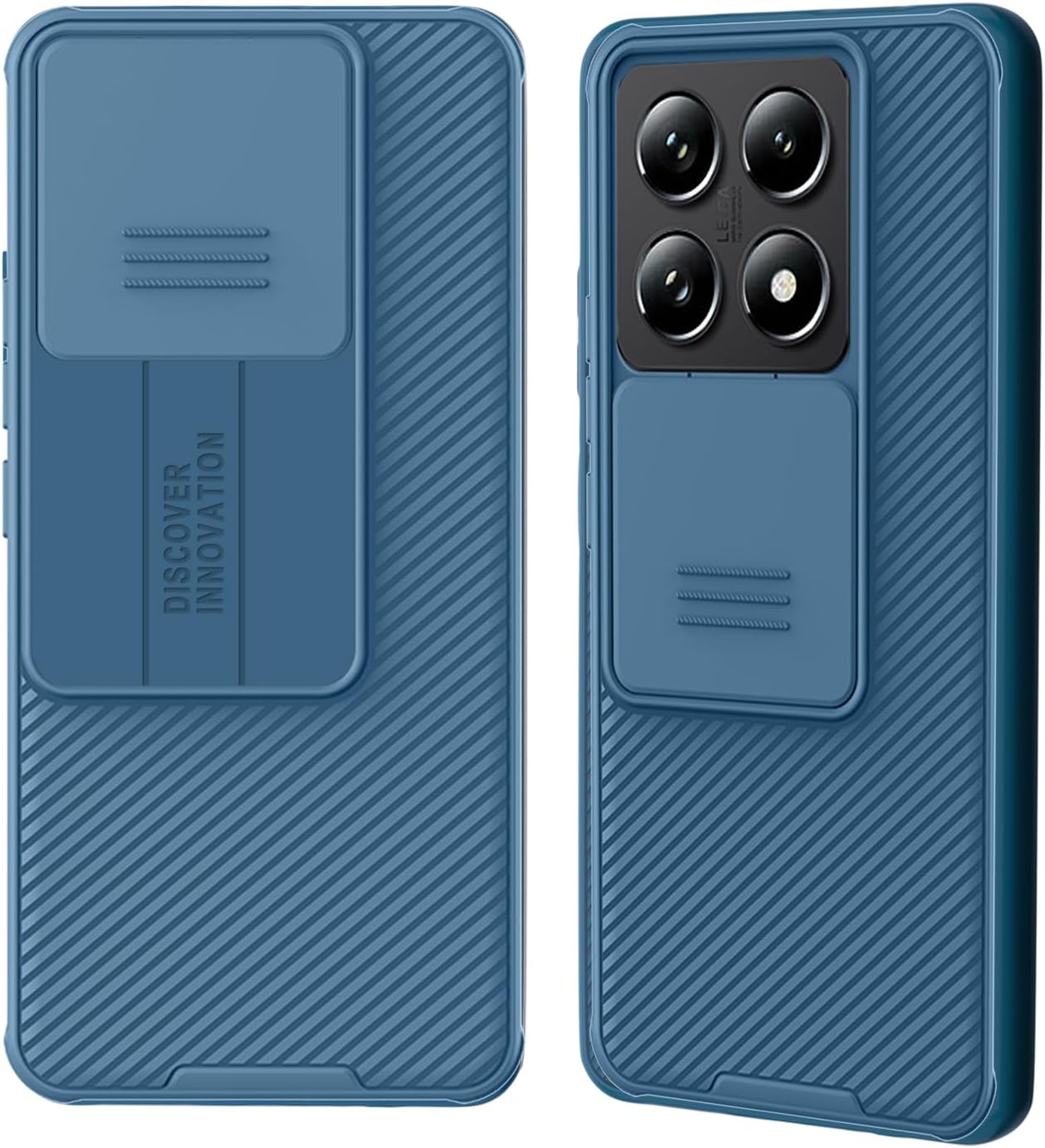XTCASE Case for Xiaomi 14T Pro Camera Protection Mobile Phone Case - Camera Protection with Slider Premium Hybrid PC + TPU Non-Slip Shockproof Scratch-Resistant Protective Case - Blue