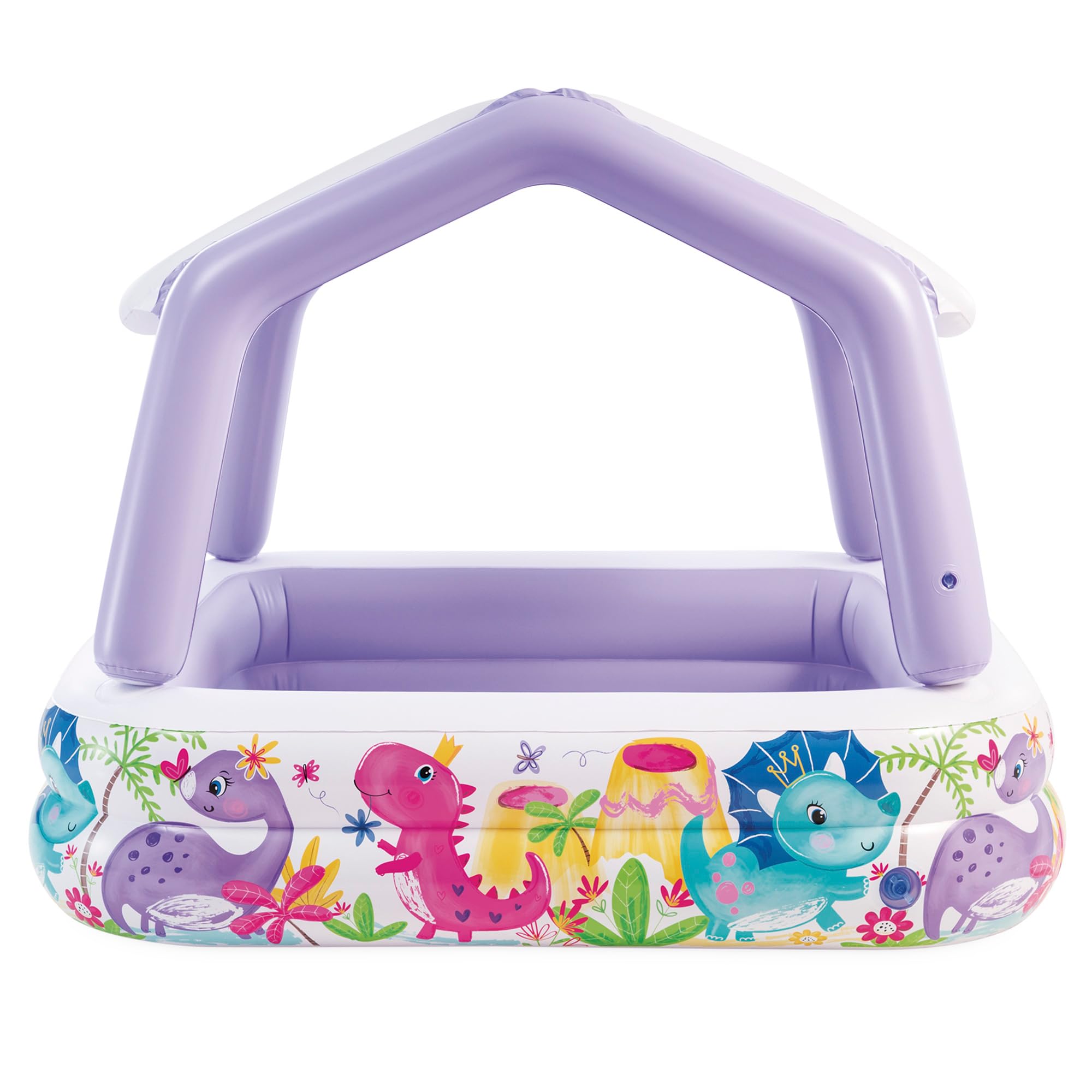 Intex Piscina Hinchable Infantil, 157x157x122 cm, 295 litros, con toldo Desmontable, Diseño acuático, Tapón de desagüe, Uso Exterior, Vinilo Resistente, Parche de reparación Incluido, +2 años (57470)