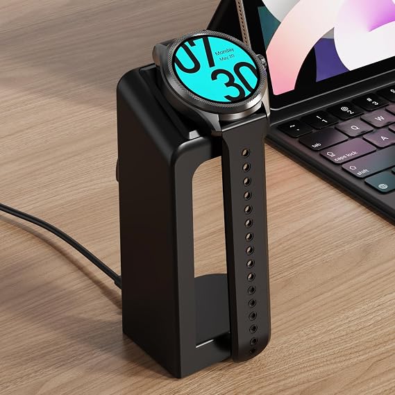 Replacement Connection Charging Dock Compatible with Ticwatch Pro 5/3 Utal GPS Stand Station Case Friendly with 5 Feet Cable Black