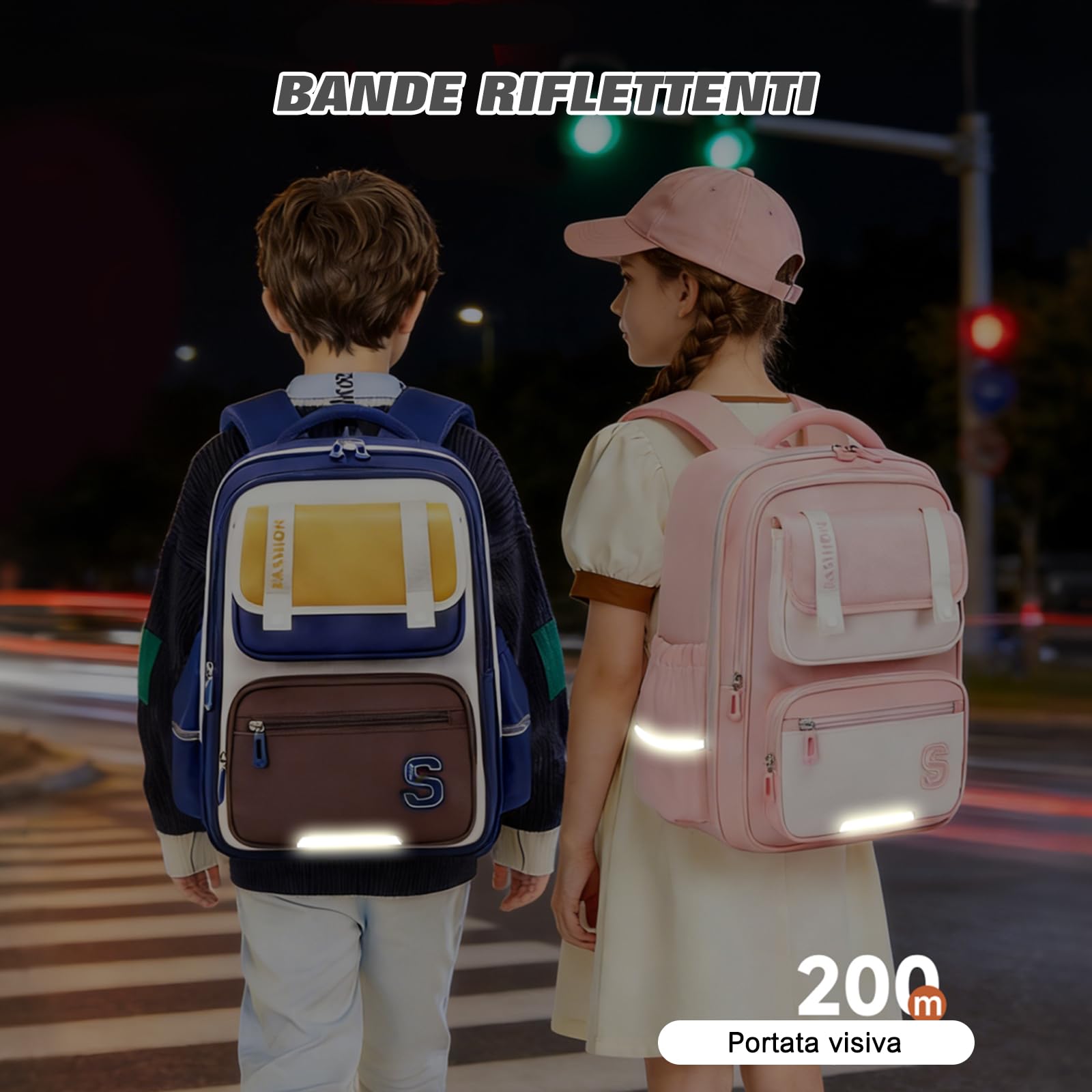 FANDARE Zaino Scuola Elementare per Bambini Leggero e Capiente Impermeabile Zaino Giorno 3D Ergonomic Design Spallacci Imbottiti Viola