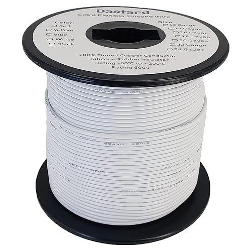 Vista 30 de Dastard Cable trenzado de silicona de 16 AWG, carrete rojo de 100 pies, cable flexible para automóviles calibre 16, alambre de cobre estañado