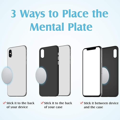 Miniatura 4 de Weewooday 24 placas de metal para teléfono, soporte magnético para automóvil con soporte adhesivo para soportes magnéticos para tabletas, 12