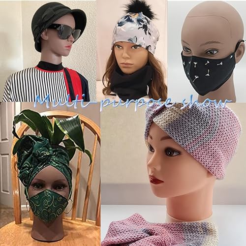 Miniatura 6 de HAIRWAY Cabeza de maniquí femenina, soporte de maniquí de cosmetología, cabeza de maniquí para pelucas, maniquí de muñeca para hacer pelucas y