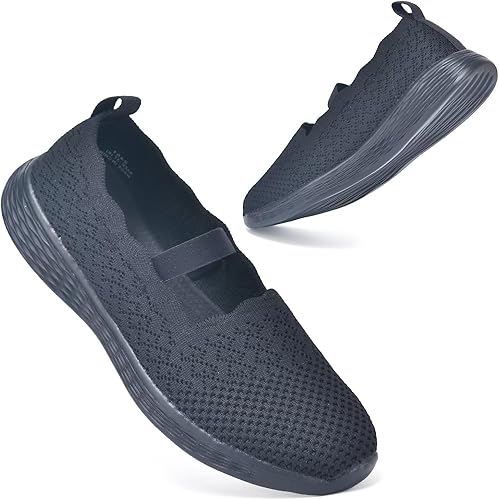 poemlady Women's Slip on Loafer Shoes - Knit Casual Ballet Flat Nurse Walking Sn