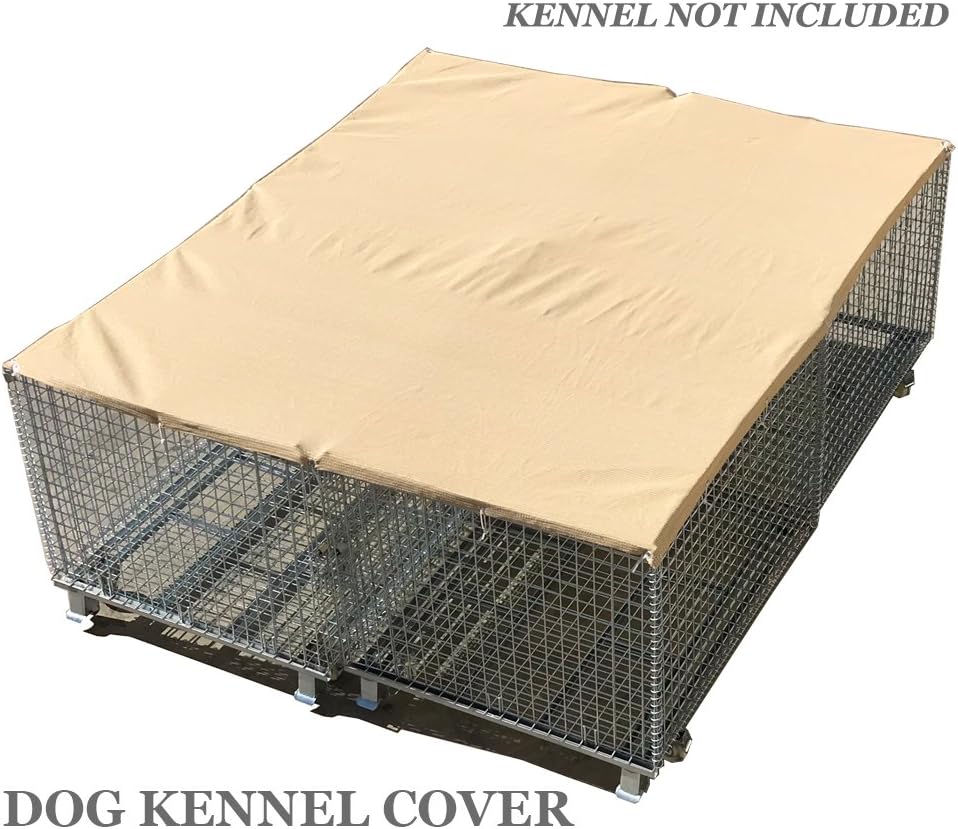 Alion Home© Sun Block Dog Run & Pet Kennel Shade Cover(Dog Kennel not Included) - No Black Trim - Beige (12'x 12')