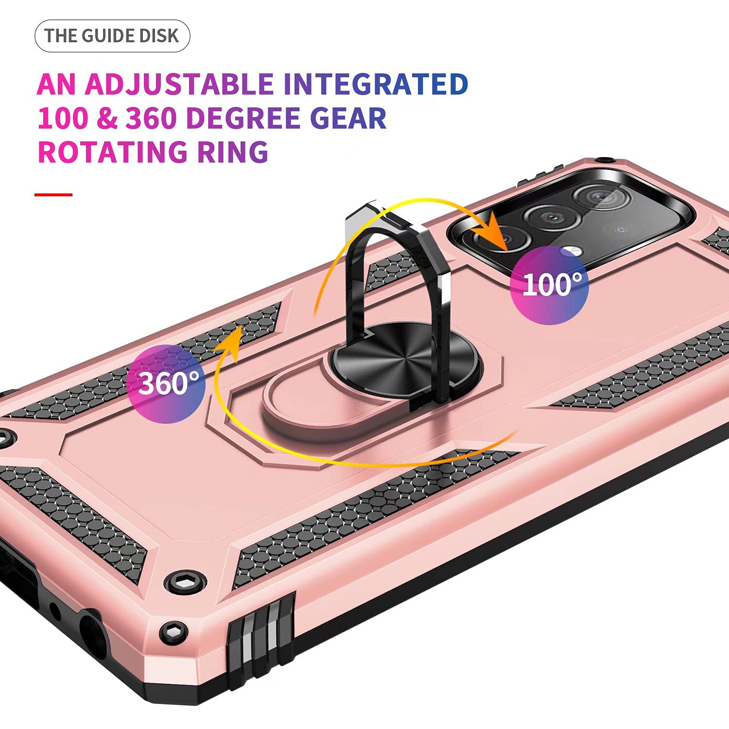 Cover Per Xiaomi Redmi 9T Con Supporto Ad Anello Girevole 360° – Custodia Antiurto TPU/PC, Blu, Con Attacco Magnetico - 4