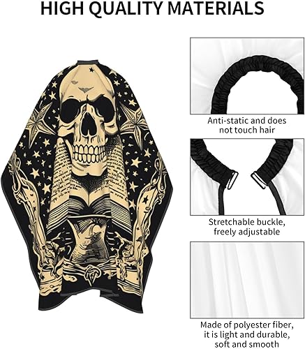 Miniatura 4 de Skull Witches Magic Pentagram Tarot Vintage Barber Cape for Men Professional Hairdressing Cutting Salon Cape Hair Styling Cape