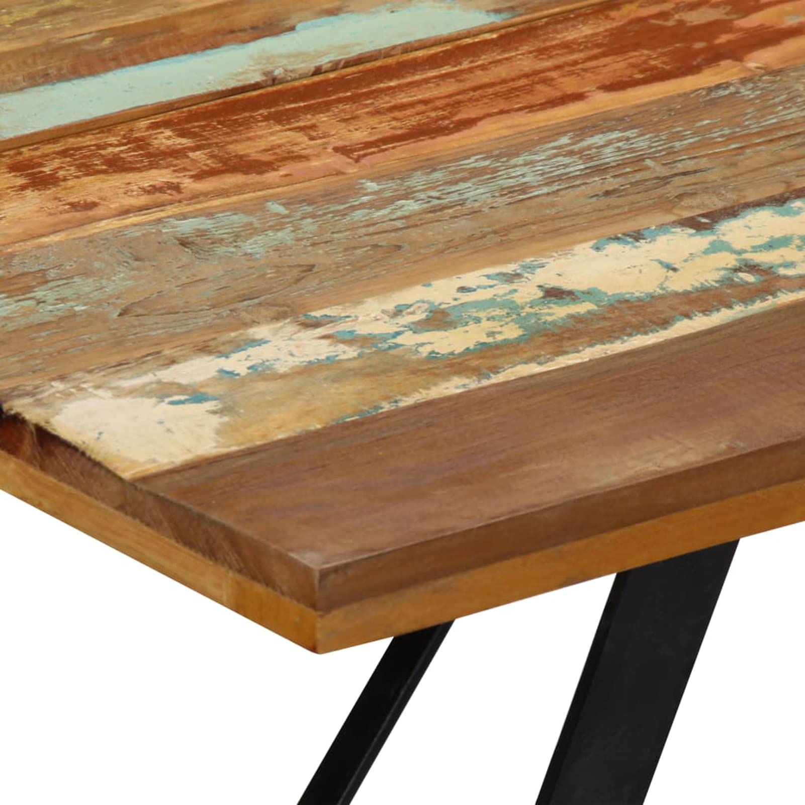 LAPOOH Table de Salle à Manger 140x80x76cm Bois de récupération Massif,Table de Salle à Manger,Table de Cuisine,Table à Manger Moderne
