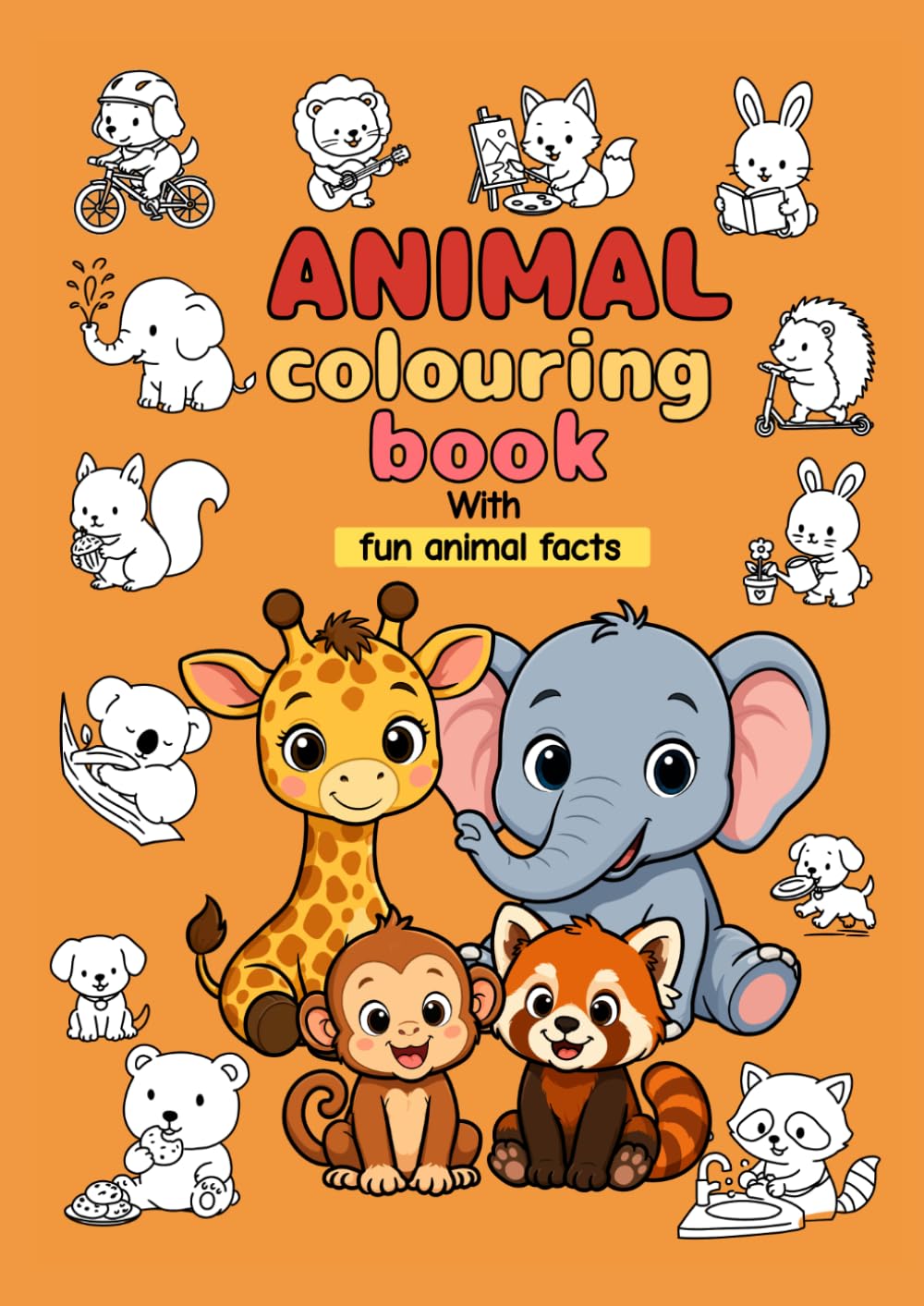Animal colouring book: With fun animal facts
