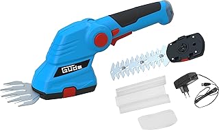 Güde 95508 - Kit de Mantenimiento de jardín inalámbrico GPS 7.2V-1.5 Li-Ion (batería de 7.2V, Li-Ion, Kit Compuesto por Punta de cizalla de césped, seto y cortaarbustos), Color Azul