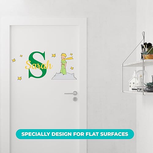 Miniatura 3 de EGD Decoración de pared personalizada con nombre y inicial de El Principito y las Estrellas, calcomanías de pared con nombre personalizado para la