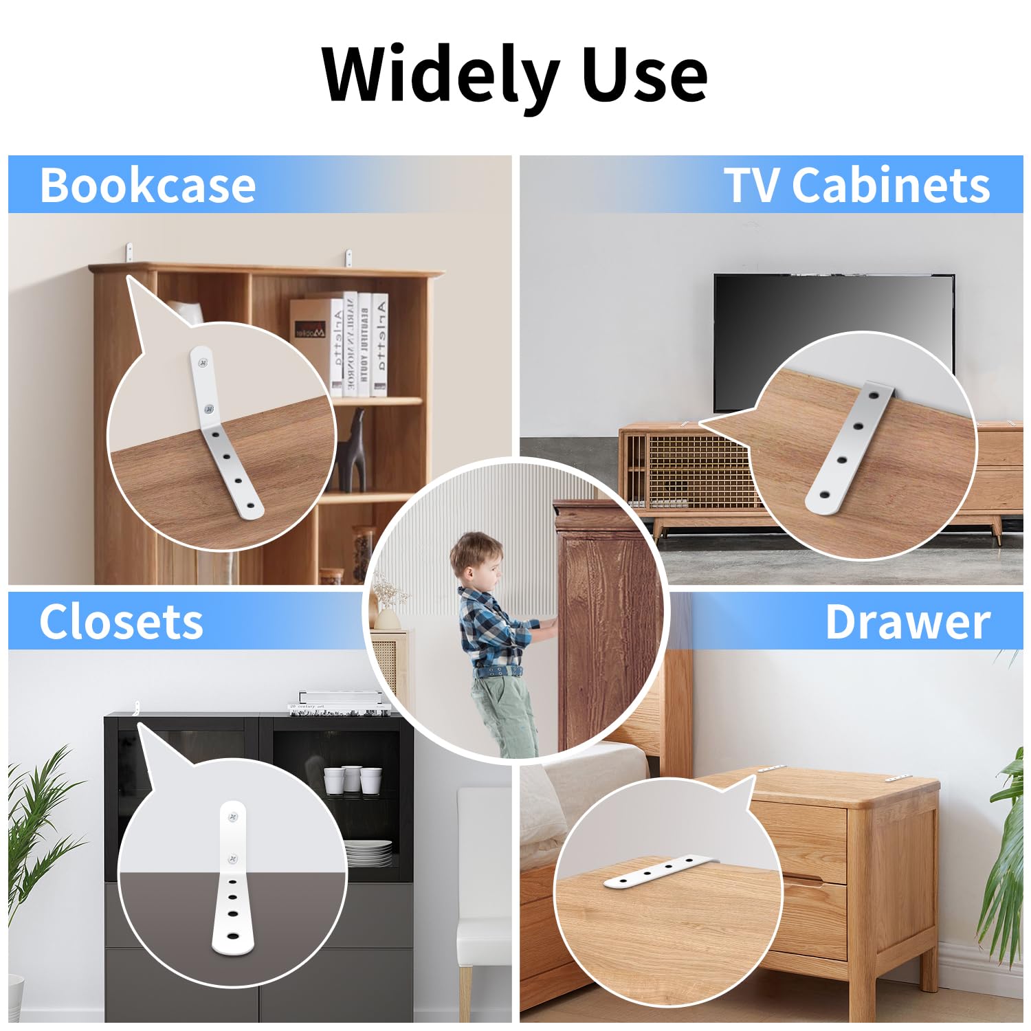 Möbelanker Wandsicherheitsgurte: Anti-Kipp-Anker-Set, sichere Kommode, Fallen, Erdbeben, Gurt für Baby, 2 Stück