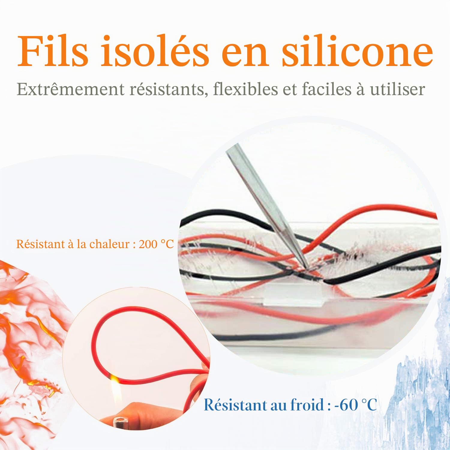 KAIWEETS Sondes de Multimètre, Kit de Test en Silicone Souple pour électricien, Cordons de Mesure avec Pinces Crocodiles et Sonde à Aiguille