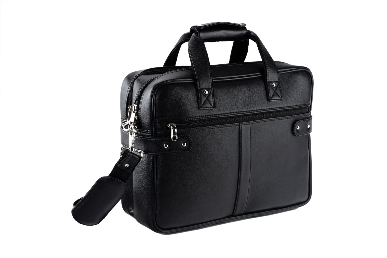 Borse Leather 16 inches Black Messenger Bag (KCP808A)