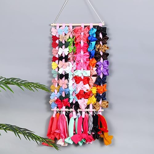 Miniatura 2 de Hipcheer Soporte para lazos para el pelo de niñas, pinzas para el pelo, diadema, organizador de almacenamiento para colgar en la pared, decoración
