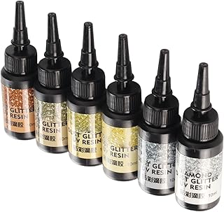 Kit de Resina UV con Purpurina Colorida y Goteo Epoxi para Joyería Artesanal, para Manualidades y Proyectos de Arte (serie amarilla)