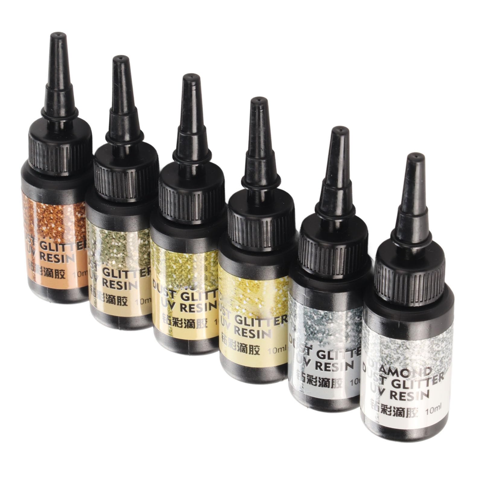 Resina Sin Mezcla Colores 6 Piezas De Resina UV De Color, Punta Lápiz, Sellado Aluminio, Pegamento UV Curado Rápido Para Artesanías Joyas, No Se Necesita Mezcla Color, Amplia Curado Rápido Con Lámpara