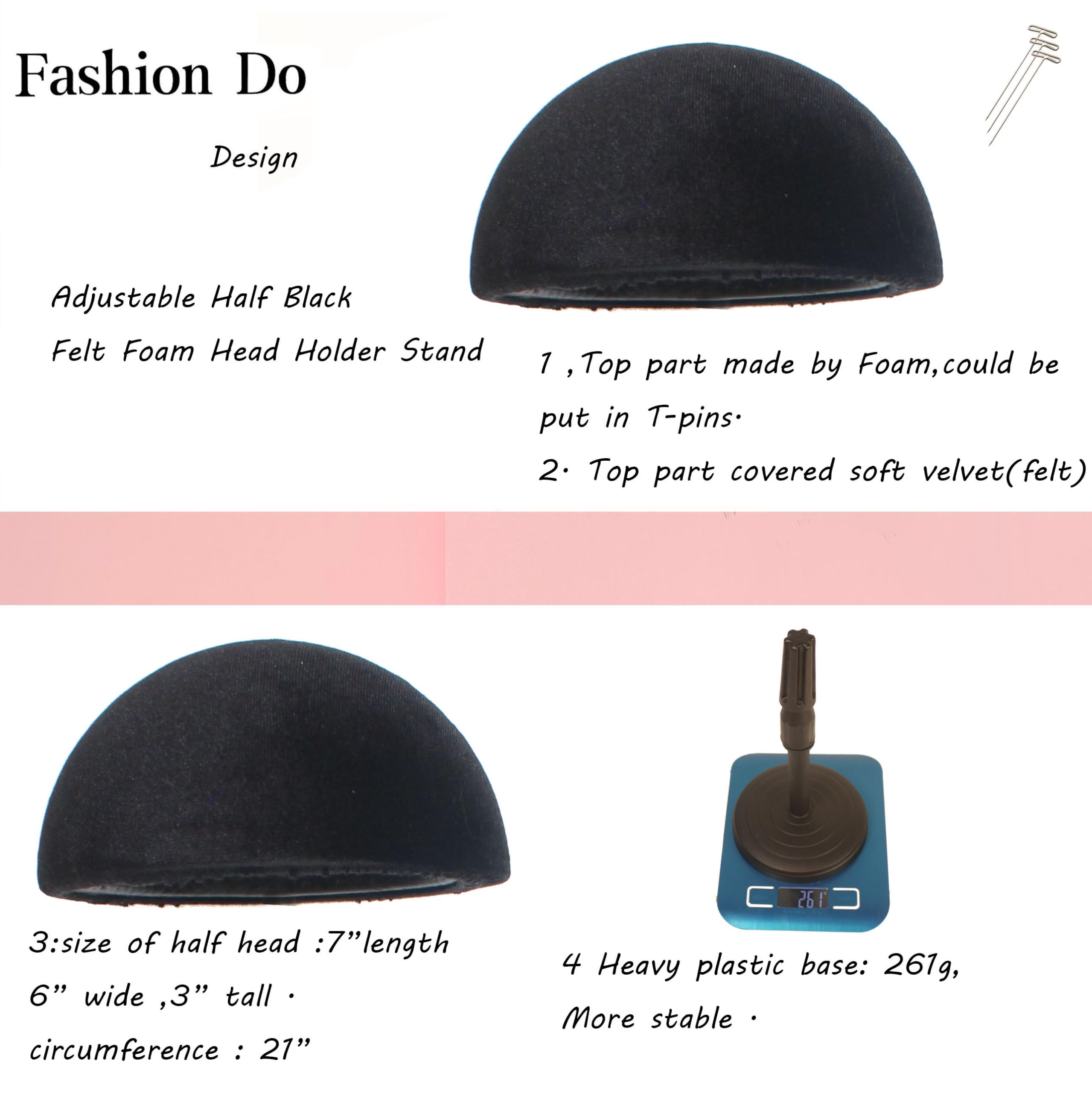 Adjustable Foam Mannequin Head Holder Stand for Wigs and Hats