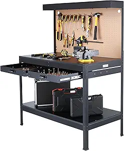 Olympia Tools Multipurpose Workbench With Power Outlets and Light, 410-014-0111 , Black