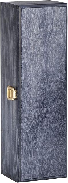 Single Bottle, Wooden Luxury Gift Box for Wine, Champagne or Whisky (Blue) Wine NOT Included