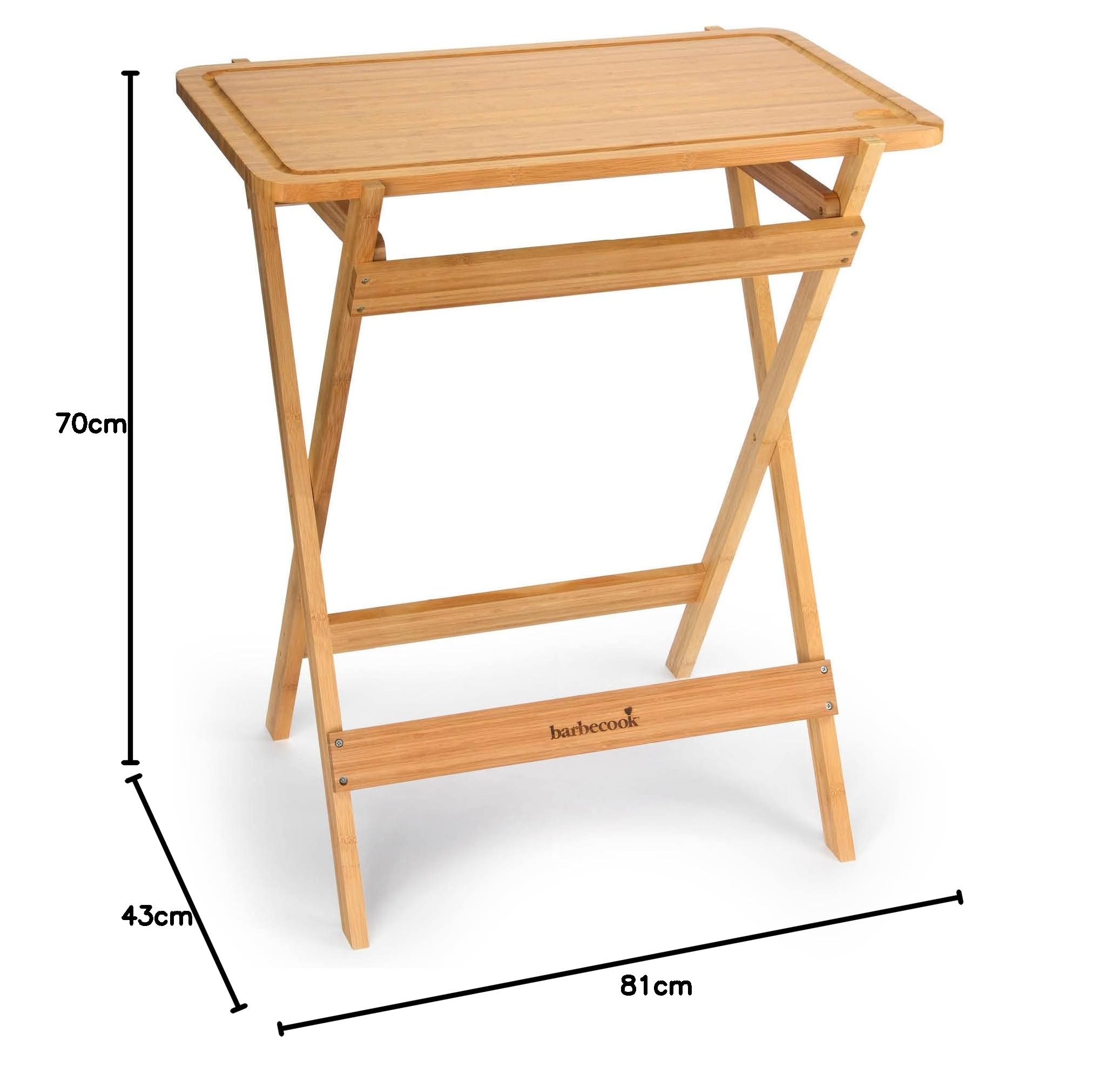 Barbecook Planche à découper pliable, Bambou, 70 x 43 x 81 cm, Bois