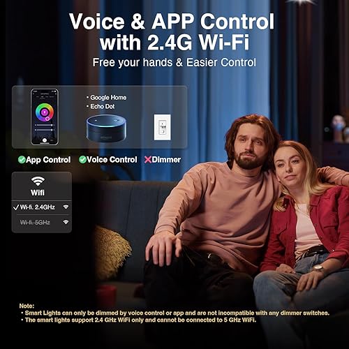 Miniatura 3 de Gimbal - Iluminación empotrable inteligente de 4 pulgadas, paquete de 4 focos de globo ocular Wi-Fi Bluetooth LED empotrados RGBCW luz colorida con