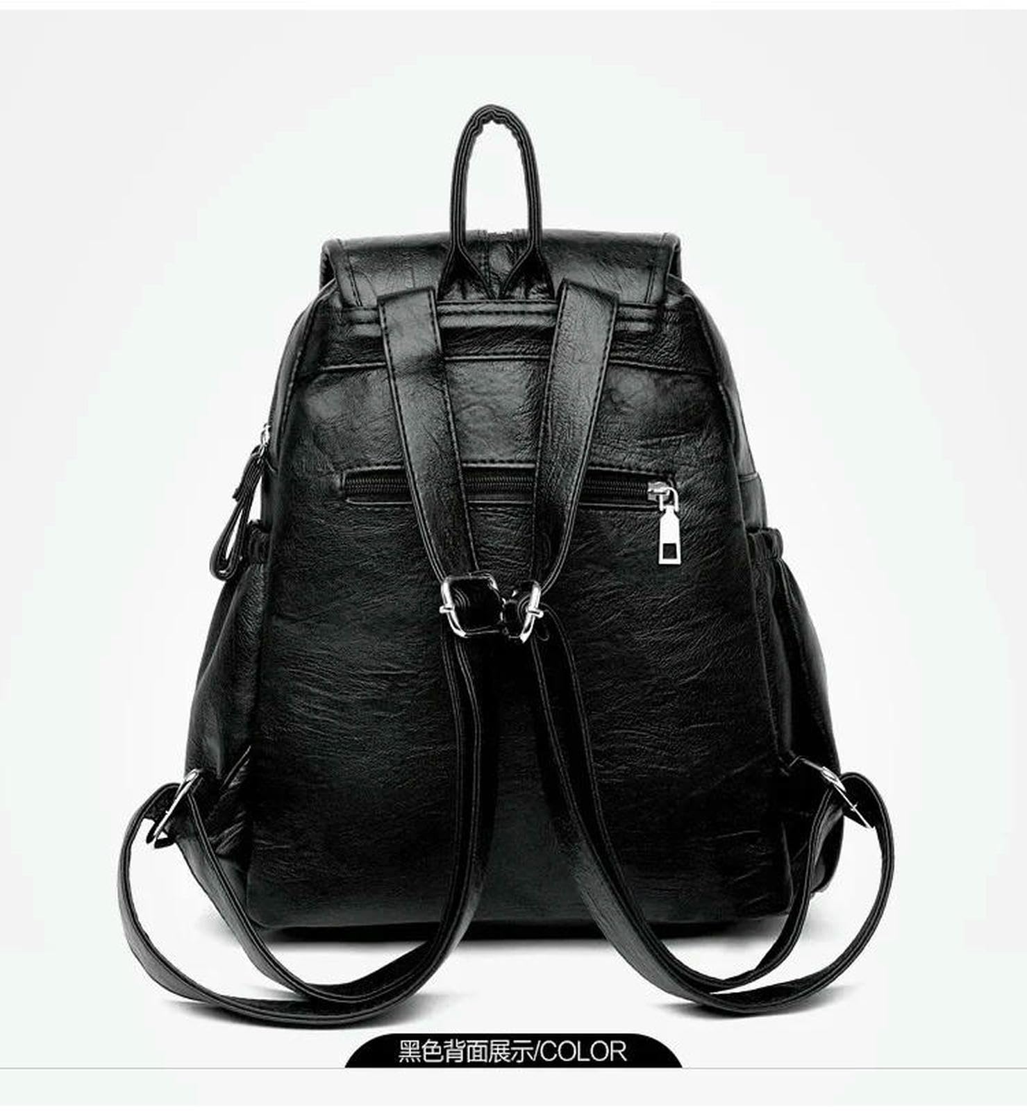 Zaino Porta pc Donne Zaini Vintage per Spalle Femminile da Viaggio Donna Ragazze Ragazze-Nero