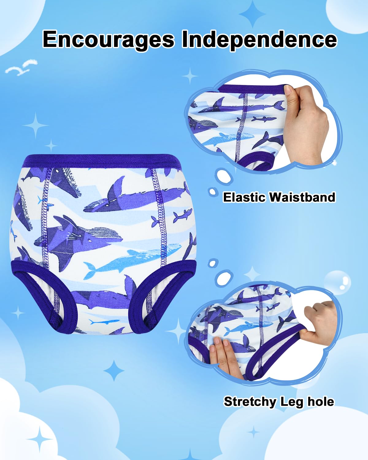 MOEMOE BABY Töpfchen Trainingshose für Kinder 2T-6T, 10 Stück Waschbare& Absorbiert 100% Hautfreundlich Baumwolle Dinosaurier und Einhorn