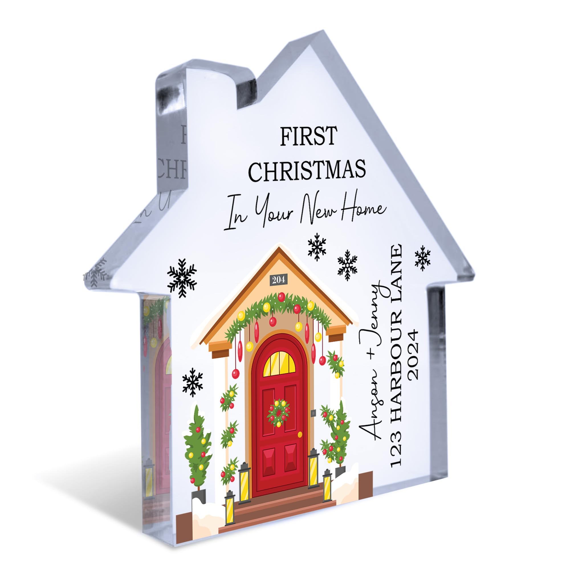 Red Ocean First Christmas in Your New Home Decoration, Acrylic New Home Ornament, Christmas Housewarming Decoration Gift, Personalised New Home Gift For Friends Family Couple Keepsake