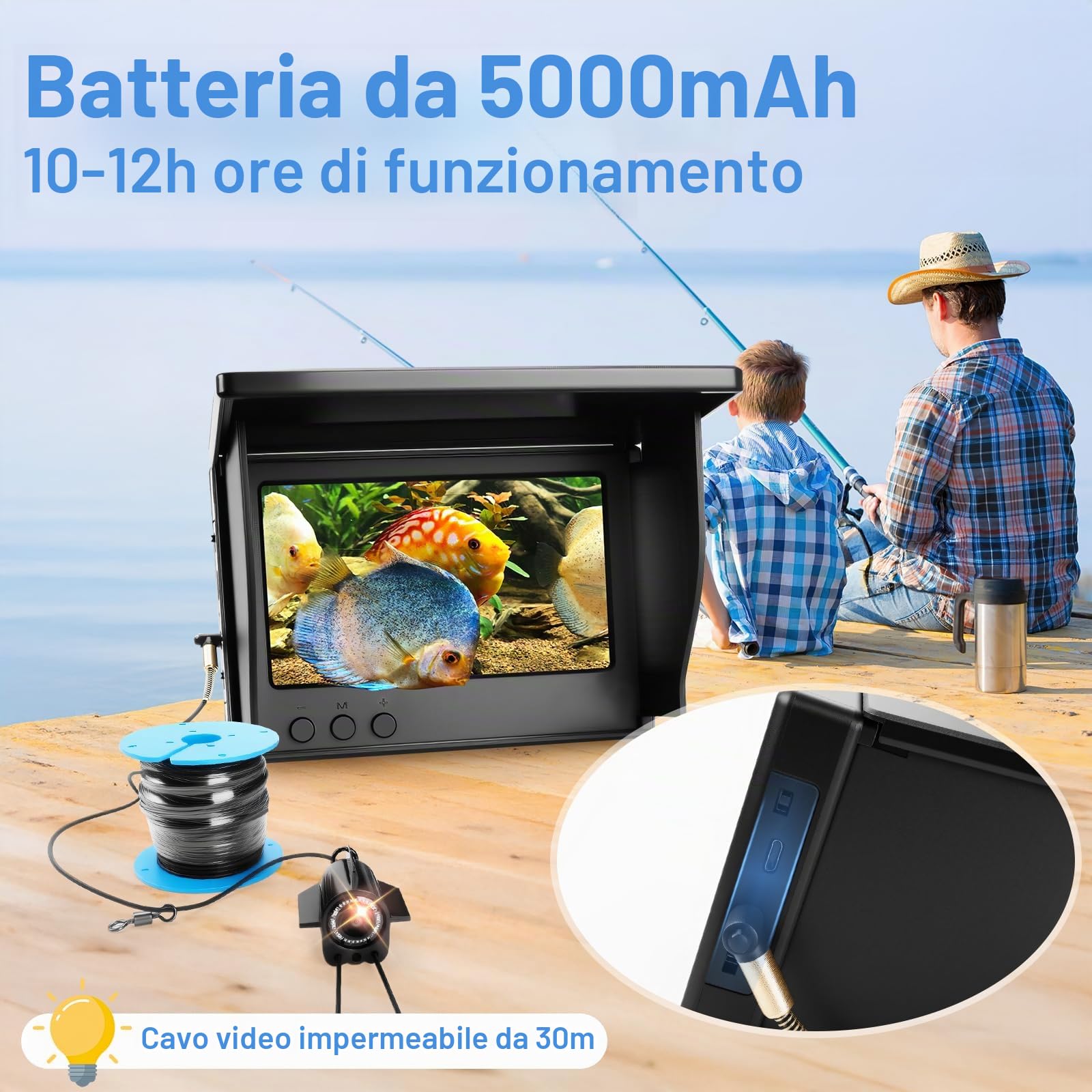 Nuovo Set Telecamera Subacquea Digitale di Alta Qualità per Barca Esche, Portatile, Impermeabile IP67, Schermo da 4.5 Pollici, Cavo da 20m, Accessori per la Pesca alla Carpa Nuovo Set Telecamera Subacquea Digitale di Alta Qualità per Barca Esche, Portatile, Impermeabile IP67, Schermo da 4.5 Pollici, Cavo da 20m, Accessori per la Pesca alla Carpa