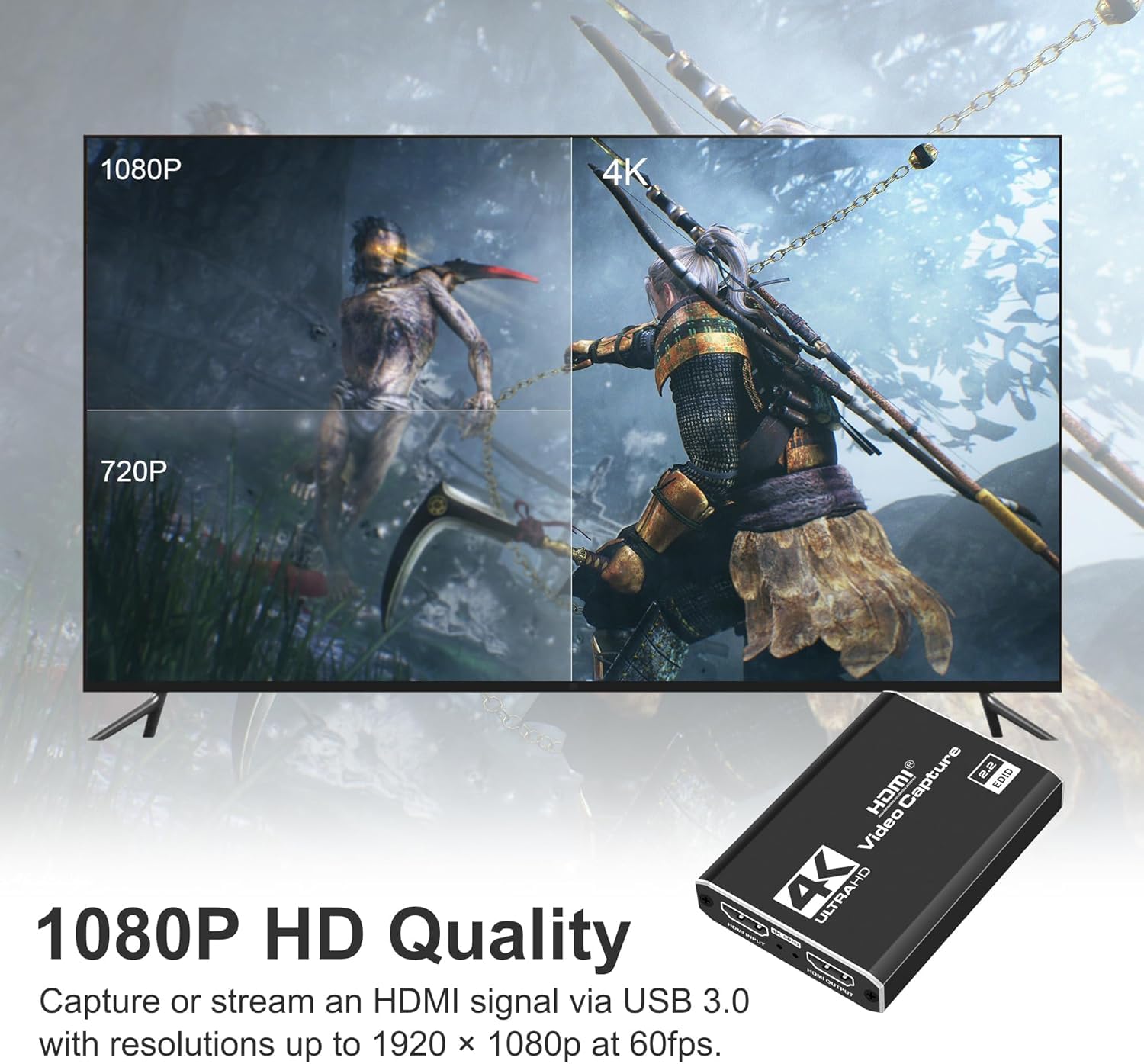 Scheda di acquisizione video HDMI 4K, Cam Link Game Capture Card Nintendo Switch, 1080P 60fps Audio Video USB Scheda di acquisizione per streaming/gioco/videoconferenza/insegnamento, funziona per