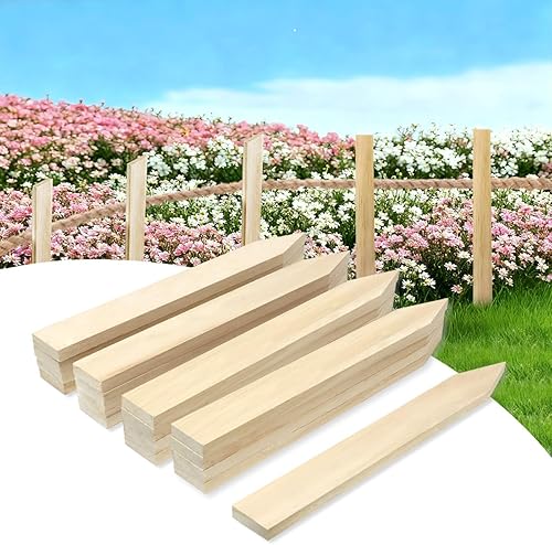 30 estacas de jardín de madera de 12 pulgadas, estacas de madera para letreros, estacas de grado y encuesta para soporte de plantas, valla de limo,