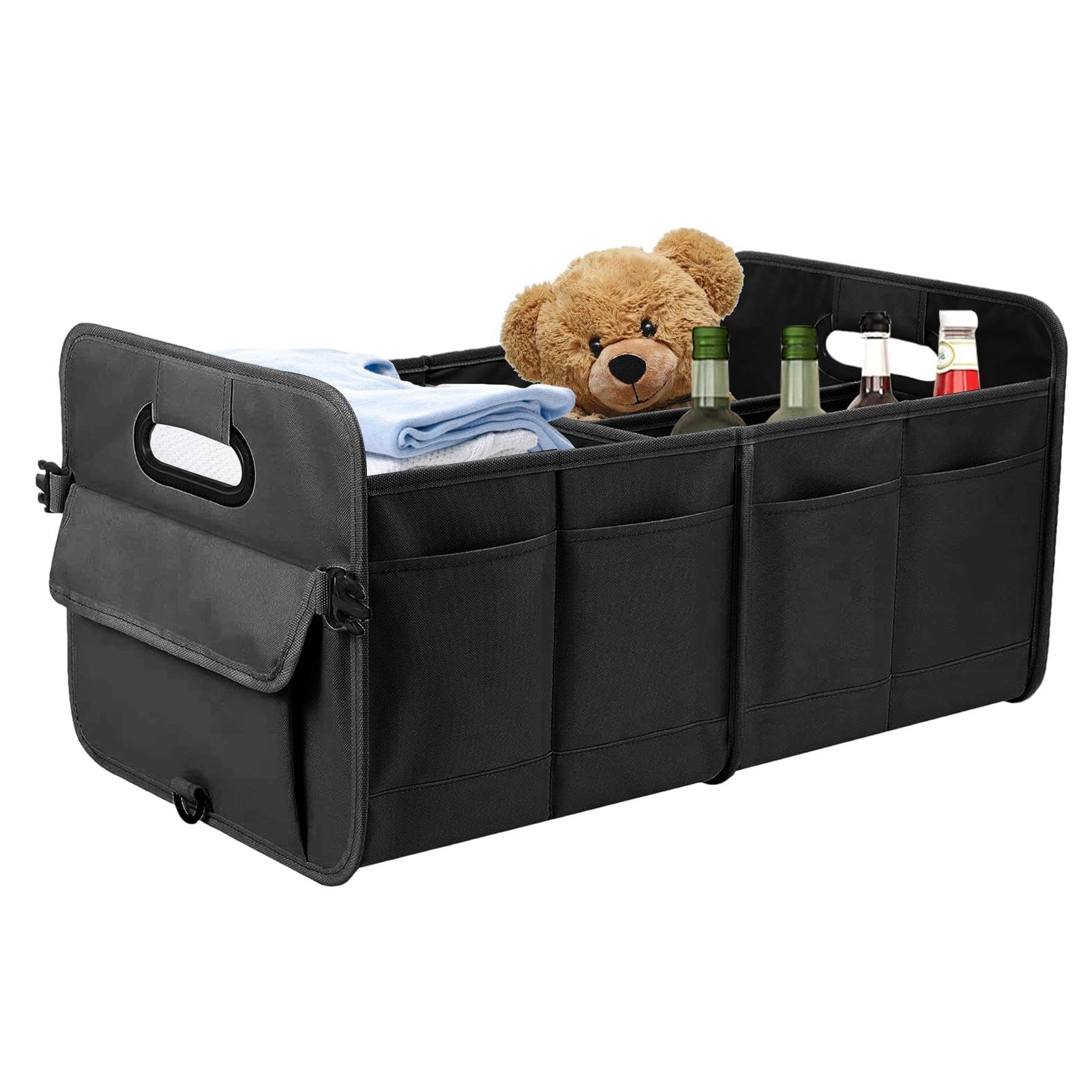 Organisateur de rangement de coffre robuste avec poignée de transport