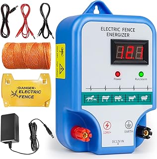 Electric Fence Charger for Livestock - 12 kV 3 Joules High-Power Electric Fence Energizer for Containing Pets Livestock and Preventing Wild Animals Intruding(7.07in)