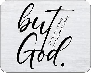 Christian Mouse Pad for Desk, Christian Gifts for Women Men, But God Bible Verse Mousepads for Wireless Mouse Computers Laptop Home Office Supplies Accessories, 9.5x7.9 Inch