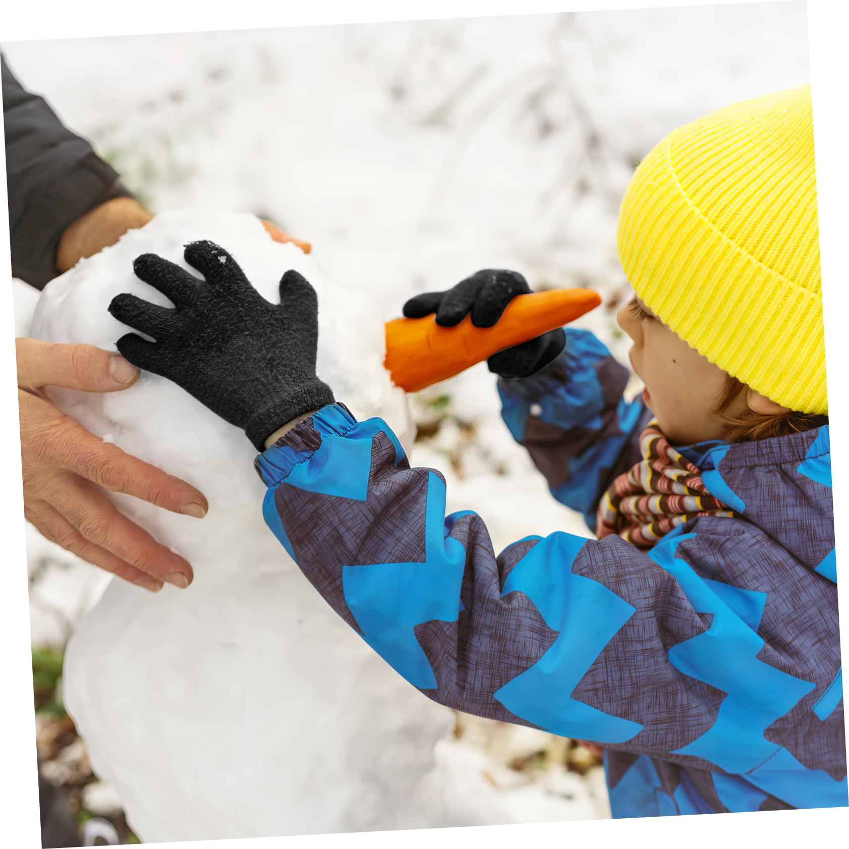 Guantes Calientes de Punto Negro para Niños de 4 a 12 Años Guantes de Cinco Dedos Cálidos para Exterior y Uso Escolar Tejido Elástico Ajustable
