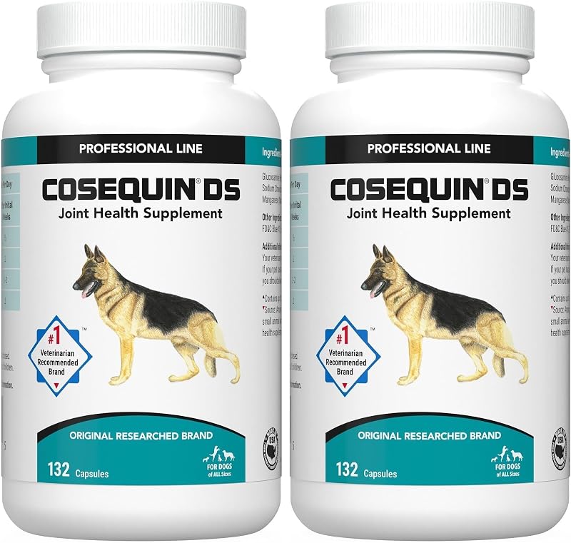 Nutramax Cosequin para perros Suplemento para la salud de las articulaciones, contiene glucosamina para perros, además de condroitina, apoya las articulaciones saludables, cápsulas espolvoreadas, 132 unidades (paquete de 2)