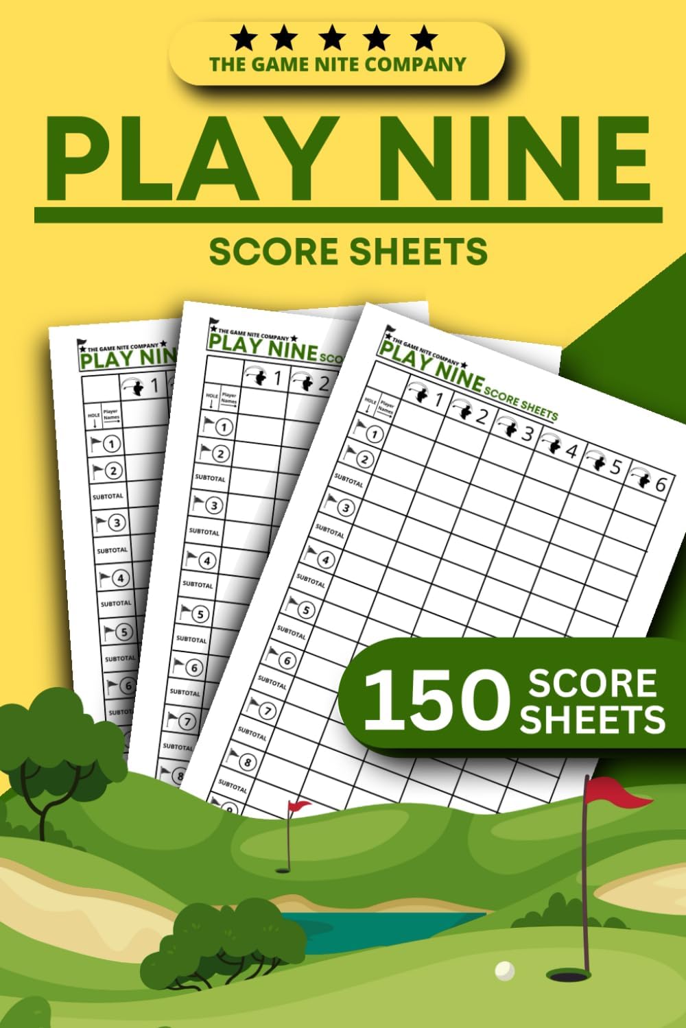 Play Nine Score Sheets: 150 Score Pads for Play 9 Golf Card Game Paperback – 25 Jan. 2022