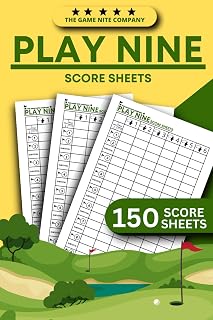 Play Nine Score Sheets: 150 Score Pads for Play 9 Golf Card Game