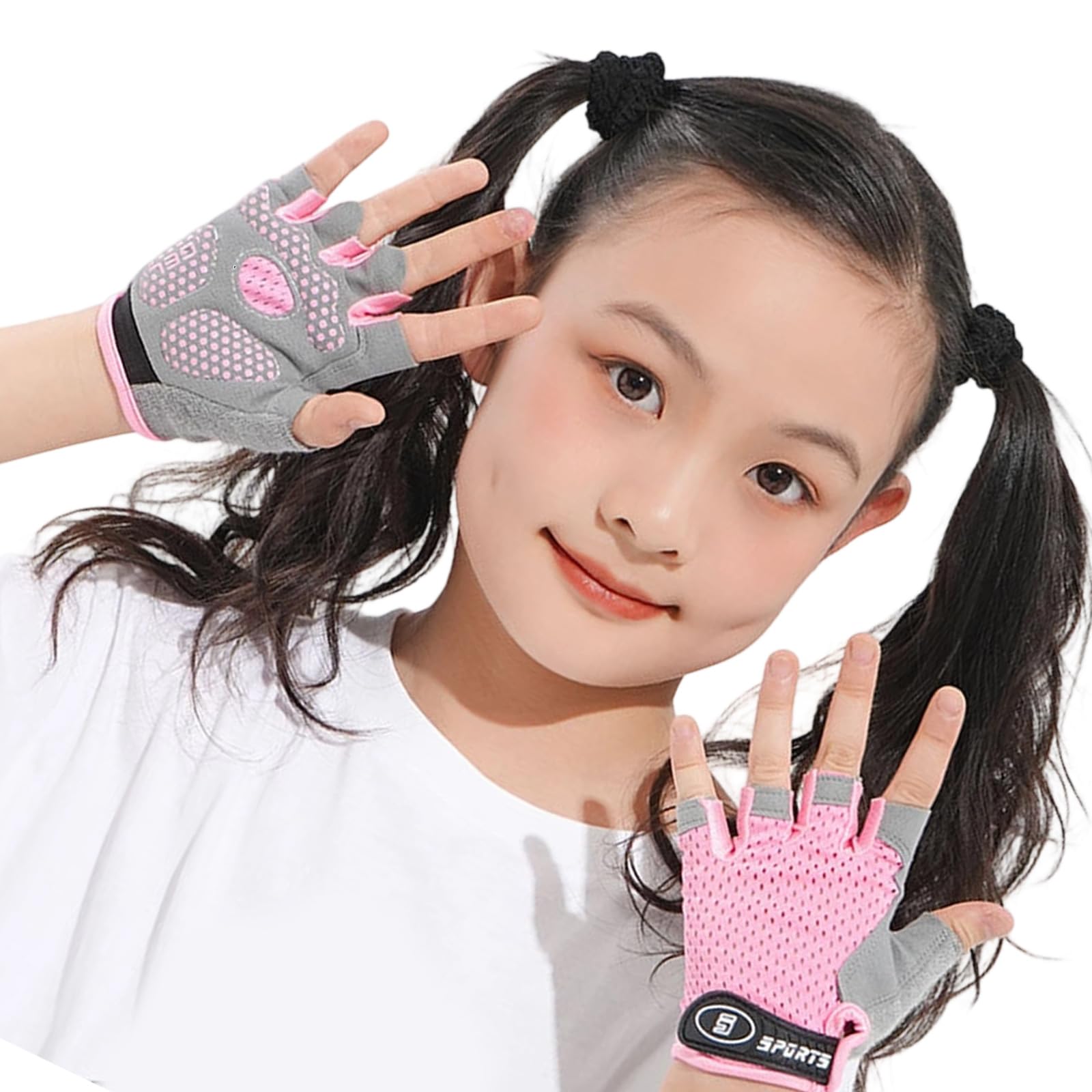 NVOQILIN Children Protective Cycling Glove Sweat Resistant Comfortable Half Finger Gloves for Kids Biking Scooter Skateboarding Children ' s Cycling Gloves