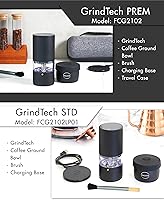 Vista 6 de PALICO GrindTech - Molinillo de café eléctrico recargable portátil, base de carga inalámbrica con tipo C, 20 rebabas cónicas SUS