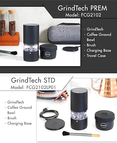 Miniatura 2 de PALICO GrindTech - Molinillo de café eléctrico recargable portátil, base de carga inalámbrica con tipo C, 20 rebabas cónicas SUS de tamaño de