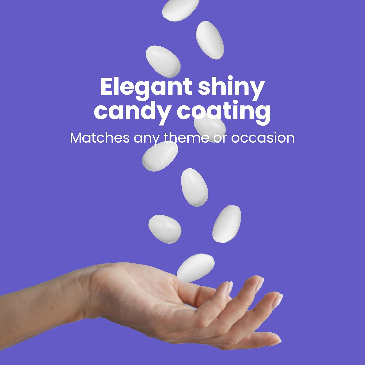 Cambie Jordan Almonds | Bright White Candy Almond | Premium Roasted Almonds with a Sweet Sugar Coating | For Weddings, Parties and Holidays (1 lb)