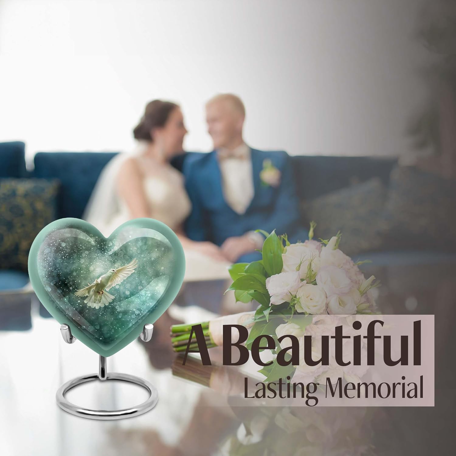 Dove Urn, Heart Cremation Urn, 3 Inch Small Urn for Ashes, Mini Keepsake Urn for Human Ashes, Pet Urn, Dog Urn, Cat Urn, Baby Urn, Tiny Ashes Urn, Memorial Urn, Small Pet Ashes Urn