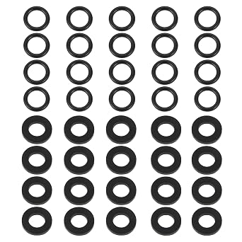 40pc Propane Tank Gasket & O-Ring Rubber Washers - Soft Nose P.O.L. Seal Rings - 0.4" Inner, 0.6" / 0.72" Outer Diameter