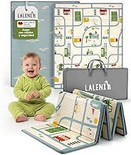 Laleni Tapete Actividades Bebe 120x150x1cm - Alfombra Bebe Acolchada Plegable Impermeable - Alfombra Juegos Bebe para Interiores y Exteriores - Colchoneta Bebe Suelo con Estampado de Ciudad